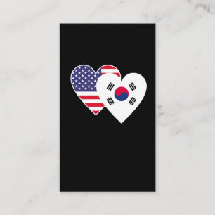 South Korea USA Flag Twin Heart Korean Americans Business Card