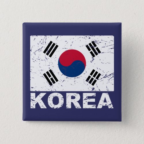 South Korea Vintage Flag Pinback Button