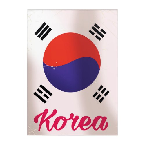 South Korea Vintage travel poster Acrylic Print