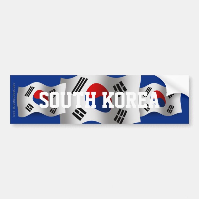 South Korea Waving Flag Bumper Sticker (Front)