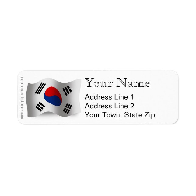 South Korea Waving Flag Label (Front)