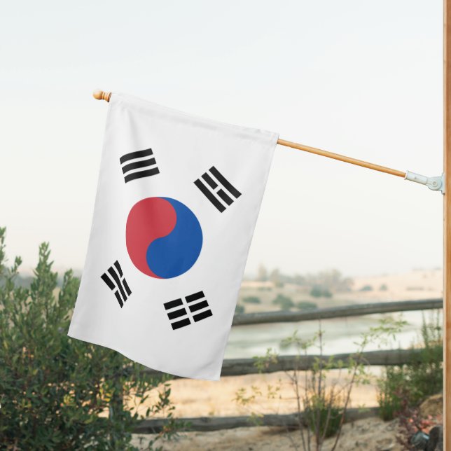 South Korea Weatherproof Personalized House Flag (Insitu (Back))