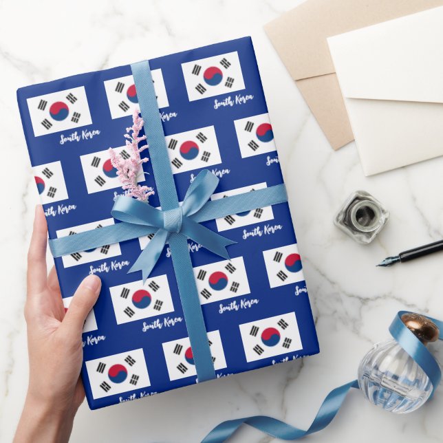 South Korea Wrapping Paper, Korean Flag Blue Paper (Gifting)