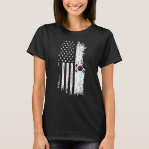 South Korean American Flag T Shirt - Korea USA Shi