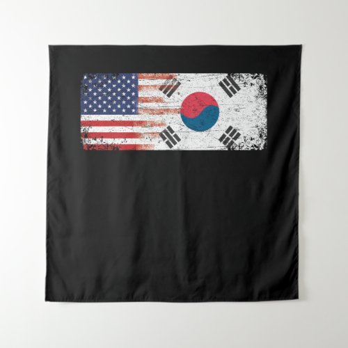 South Korean American Flag Tapestry