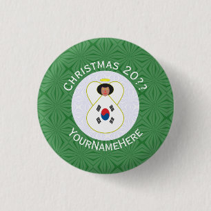 South Korean Angel Christmas Flag Personalized Button