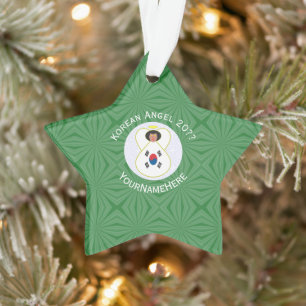 South Korean Angel Christmas Flag Personalized Ornament