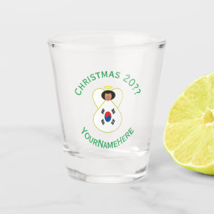 South Korean Angel Christmas Flag Personalized Shot Glass