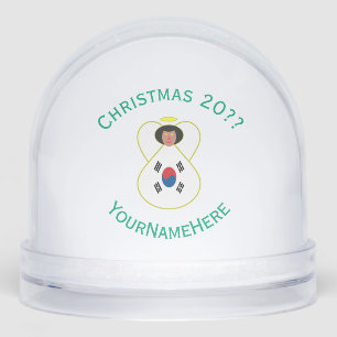 South Korean Angel Christmas Flag Personalized Snow Globe