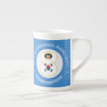 South Korean Angel Hanukkah Flag Personalized  Bone China Mug<br><div class="desc">Blue and white squiggly squares for Hanukkah make up the background for this Republic of Korea flag or South Korean flag angel. Add a name, yours or someone else's for a personalized gift. Customize by adding the correct year for your situation. Bone china mug designed for your Hanukkah decor this...</div>