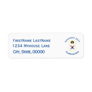 South Korean Angel Hanukkah Flag Personalized Label