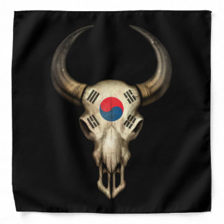 South Korean Flag Bull Skull Bandana