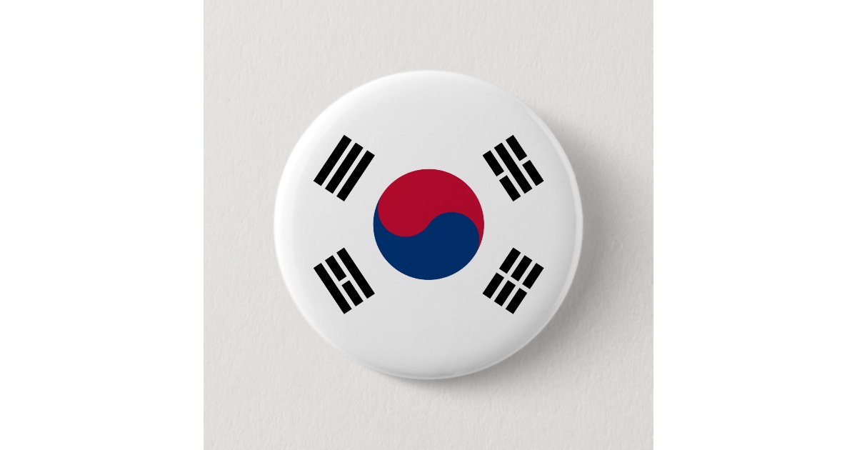 Korean Button South Korean flag Button | Zazzle