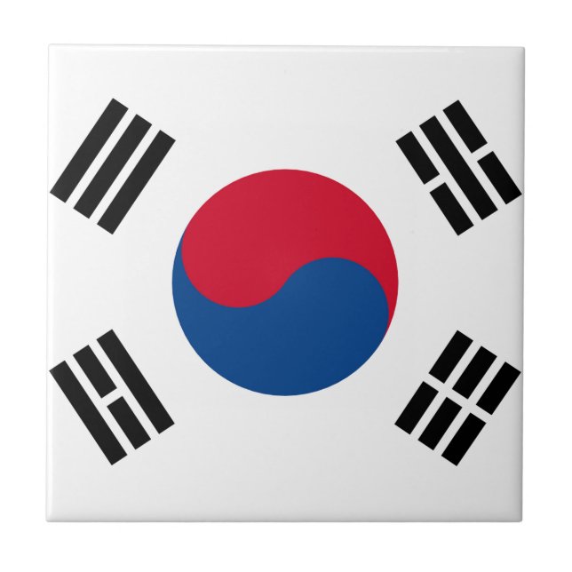 South Korean Flag Ceramic Tile (Front)