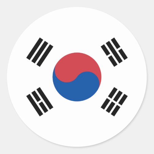 South Korean Flag Flag of South Korea Classic Round Sticker