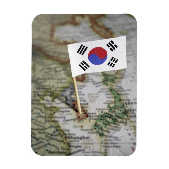 South Korean flag in map Magnet (Vertical)