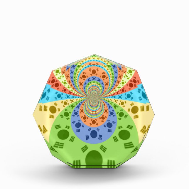 South Korean Flag Inspired Abstract Art Print Acrylic Award (Front)