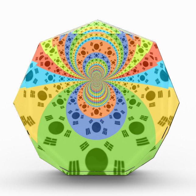 South Korean Flag Inspired Abstract Art Print Acrylic Award (Front)