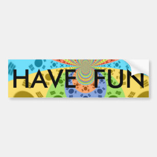 South Korean Flag Inspired Abstract Art Print Bumper Sticker