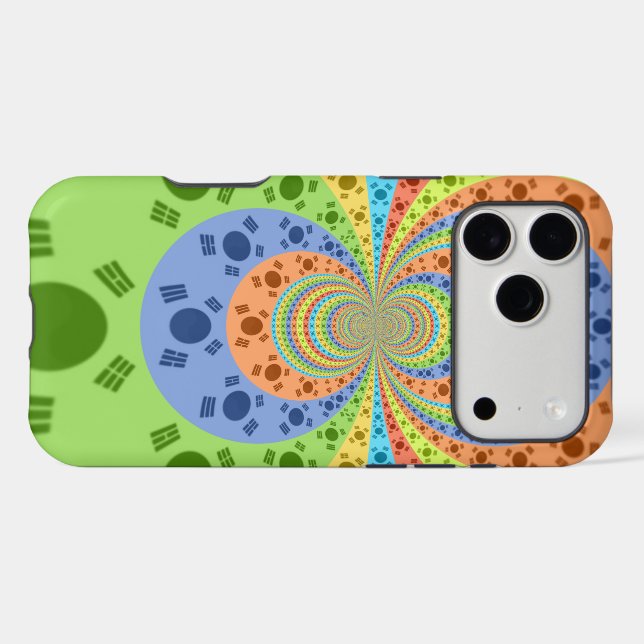 South Korean Flag Inspired Abstract Art Print Case-Mate iPhone Case (Back (Horizontal))