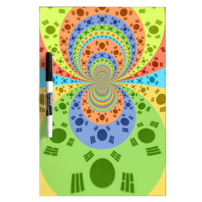 South Korean Flag Inspired Abstract Art Print Dry-Erase Board (Front)