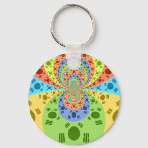 South Korean Flag Inspired Abstract Art Print Keychain