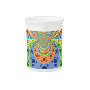 South Korean Flag Inspired Abstract Art Print Pitcher