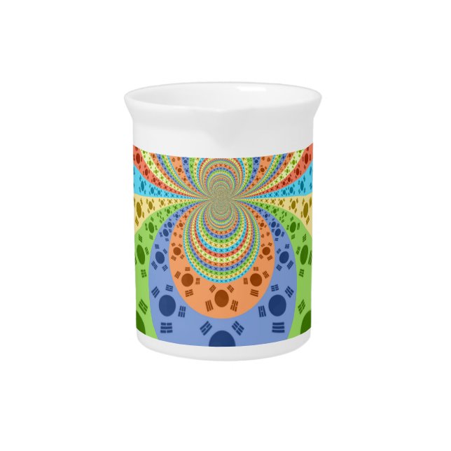 South Korean Flag Inspired Abstract Art Print Pitcher (Front)