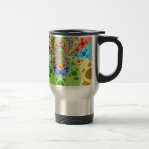 South Korean Flag Inspired Abstract Art Print Travel Mug