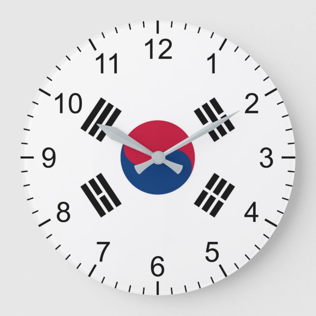 South Korean Flag Large Clock (Front)