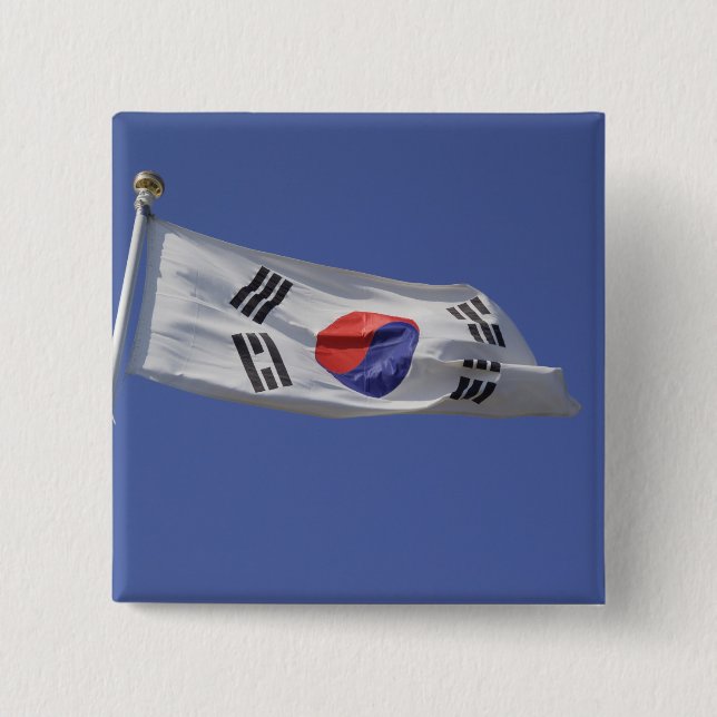 South Korean Flag Pinback Button (Front)