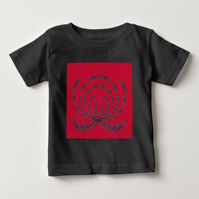 South Korean Flag Polka Dots: A Floral Twist Baby T-Shirt (Front)