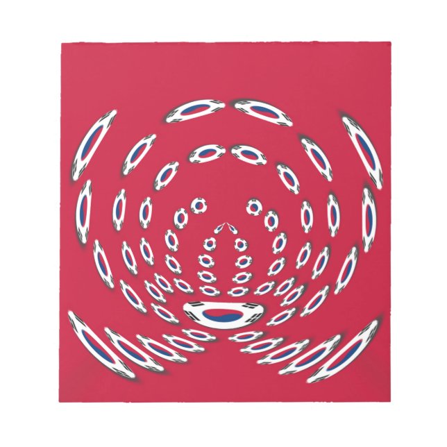 South Korean Flag Polka Dots: A Floral Twist Notepad (Front)