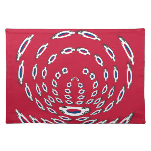 South Korean Flag Polka Dots: A Floral Twist Placemat