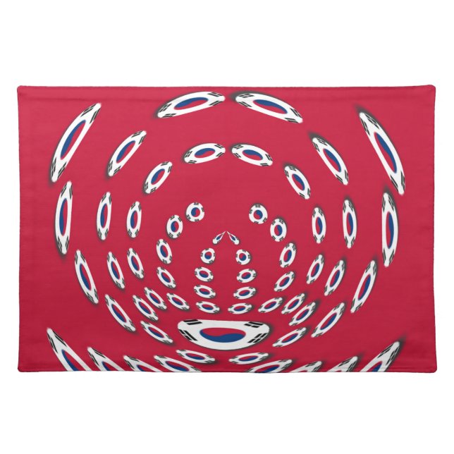 South Korean Flag Polka Dots: A Floral Twist Placemat (Front)