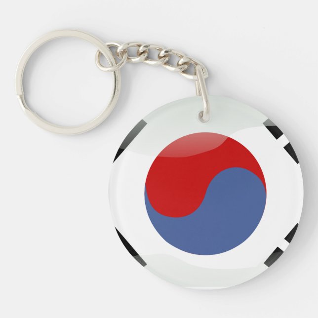 South Korean glossy flag Keychain (Front)