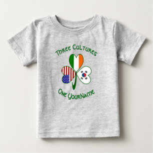 South Korean Irish American Flag Shamrock Personal Baby T-Shirt