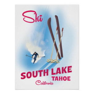 South Lake Tahoe Ski poster