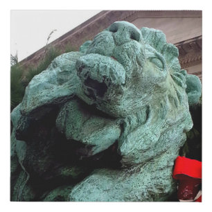 South Lion at the Art Institute of Chicago Faux Canvas Print