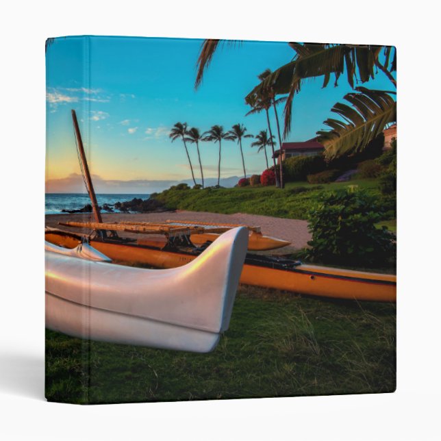 South Maui Beach at Sunset | Maui, Hawaii 3 Ring Binder (Front/Spine)