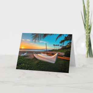 South Maui Beach at Sunset Maui, Hawaii Card