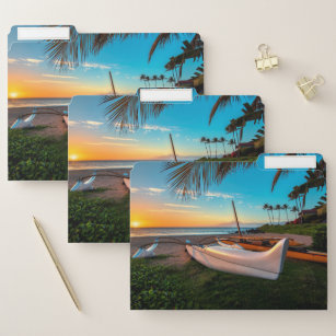 South Maui Beach at Sunset   Maui, Hawaii File Folder