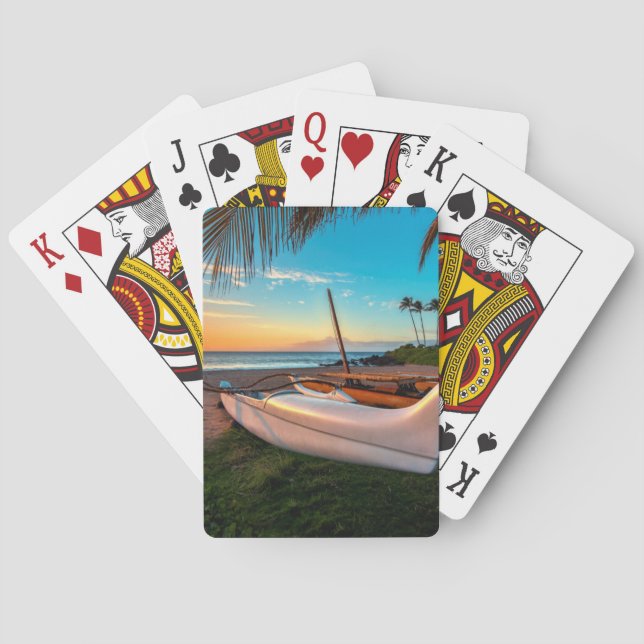 South Maui Beach at Sunset | Maui, Hawaii Poker Cards (Back)