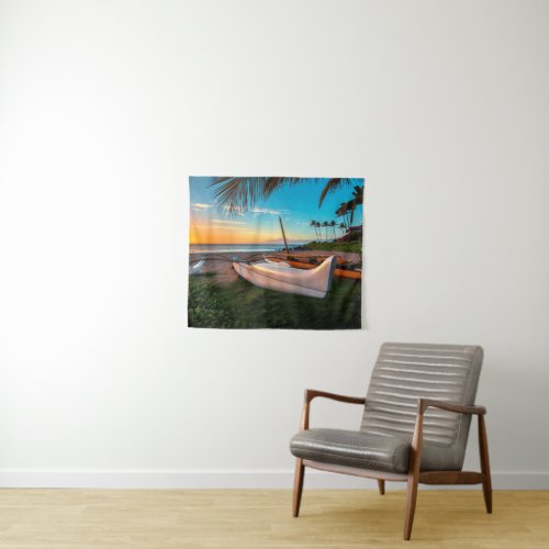 South Maui Beach at Sunset  Maui Hawaii Tapestry