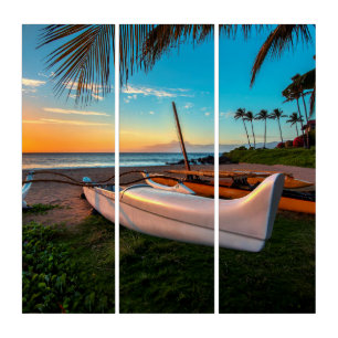 South Maui Beach at Sunset   Maui, Hawaii Triptych