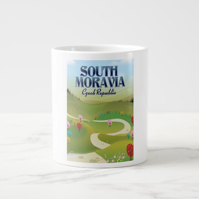 south moravia Czech Republic travel poster Giant Coffee Mug (Front)