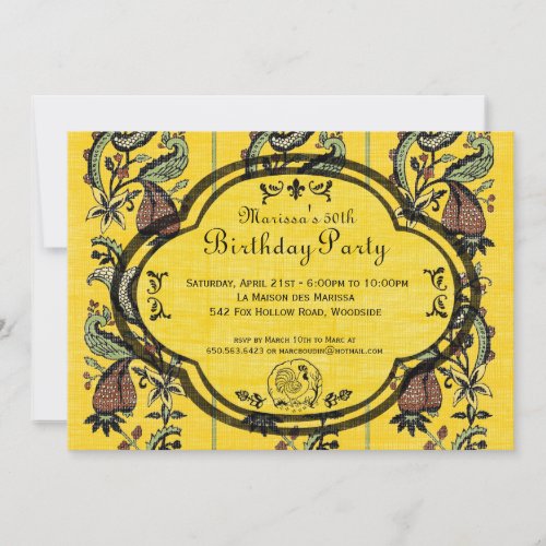 South of France Provencal Birthday Party Invite