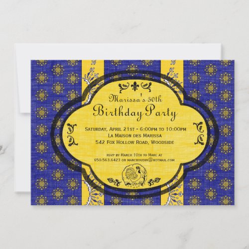 South of France Provencal Birthday Party Invite