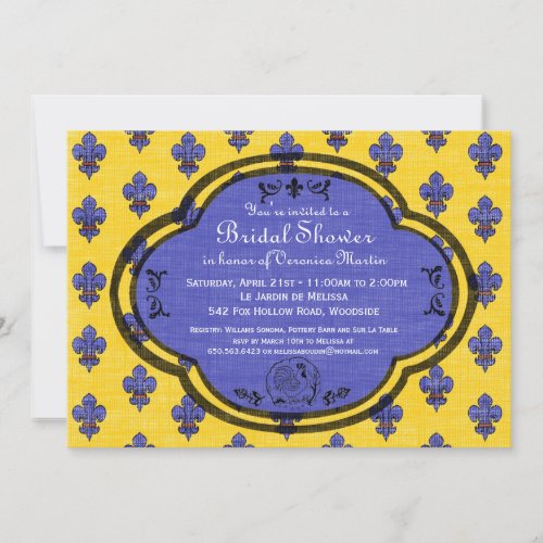 South of France Provencal Bridal Shower Invite