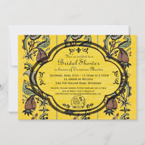 South of France Provencal Bridal Shower Invite